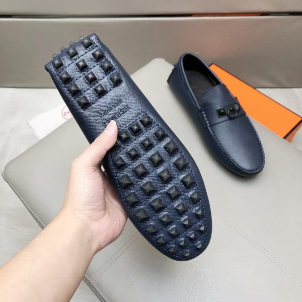 Hermès, đậu, giày, da, bò màu cam