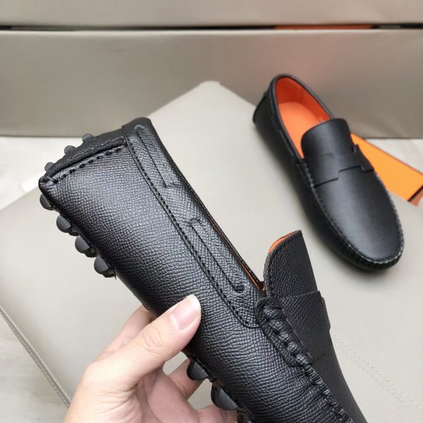 Hermès, đậu, giày, da, bò màu cam