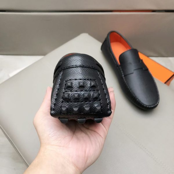 Hermès, đậu, giày, da, bò màu cam