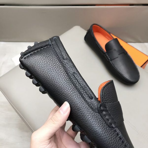 Hermès, đậu, giày, da, bò màu cam