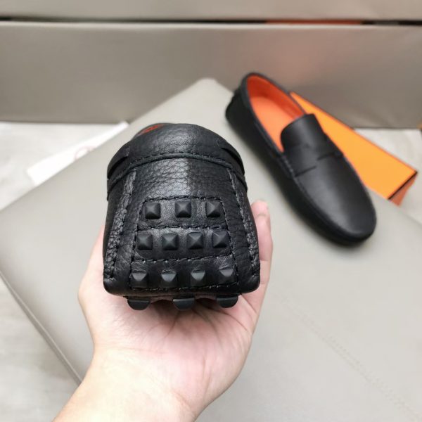 Hermès, đậu, giày, da, bò màu cam