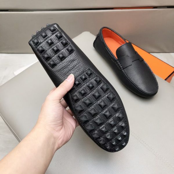 Hermès, đậu, giày, da, bò màu cam