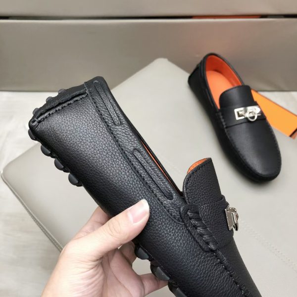 Hermès, đậu, giày, da, bò màu cam