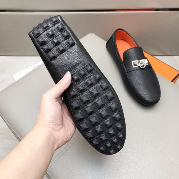 Hermès, đậu, giày, da, bò màu cam