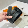 Hermès dây đai băng ngang và dây đai da hai mặt 38 mm