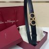 Ferragamo # cổ điển Gancio thắt lưng phụ nữ mịn da con bê