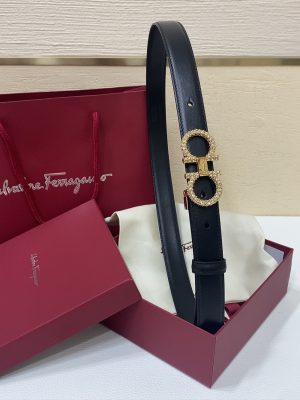 Ferragamo # cổ điển Gancio thắt lưng phụ nữ mịn da con bê