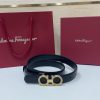 Ferragamo # cổ điển Gancio thắt lưng phụ nữ mịn da con bê