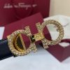 Ferragamo # cổ điển Gancio thắt lưng phụ nữ mịn da con bê