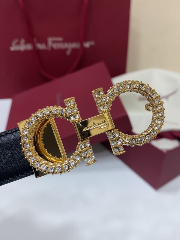 Ferragamo # cổ điển Gancio thắt lưng phụ nữ mịn da con bê