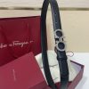 Ferragamo # cổ điển Gancio thắt lưng phụ nữ mịn da con bê