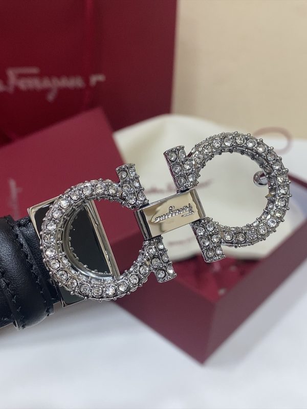 Ferragamo # cổ điển Gancio thắt lưng phụ nữ mịn da con bê