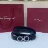 Ferragamo # cổ điển Gancio thắt lưng phụ nữ mịn da con bê