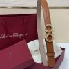 Ferragamo # cổ điển Gancio thắt lưng phụ nữ mịn da con bê
