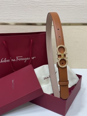 Ferragamo # cổ điển Gancio thắt lưng phụ nữ mịn da con bê