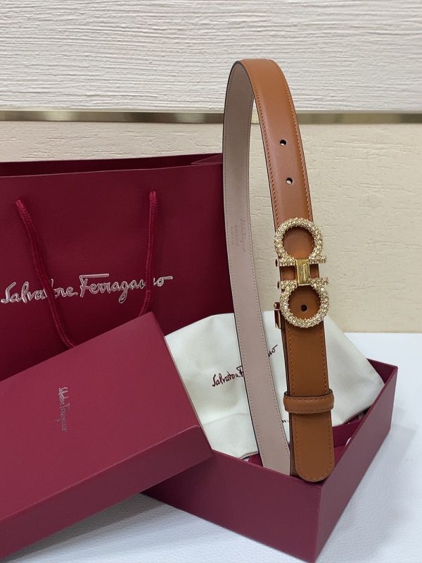 Ferragamo # cổ điển Gancio thắt lưng phụ nữ mịn da con bê