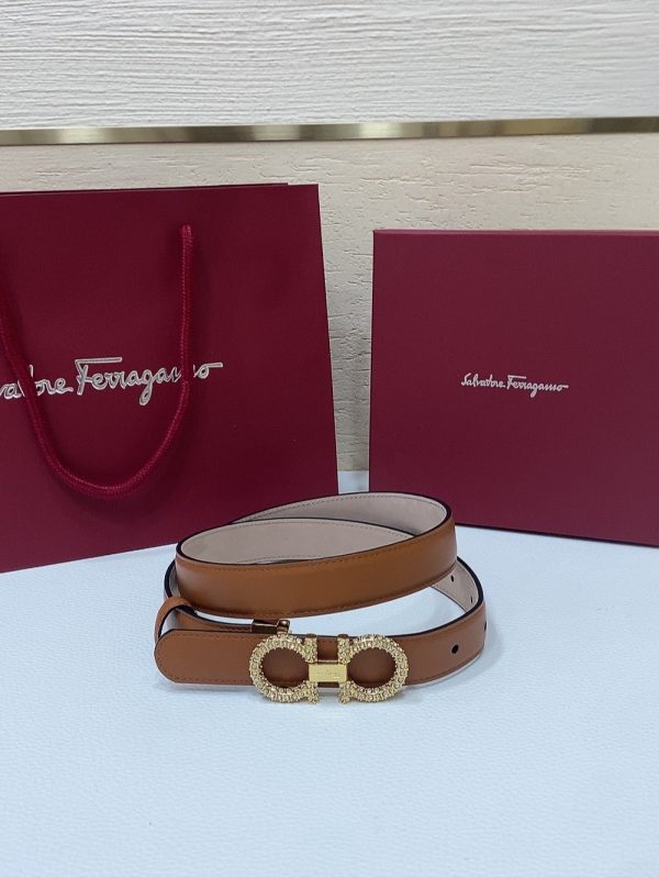 Ferragamo # cổ điển Gancio thắt lưng phụ nữ mịn da con bê