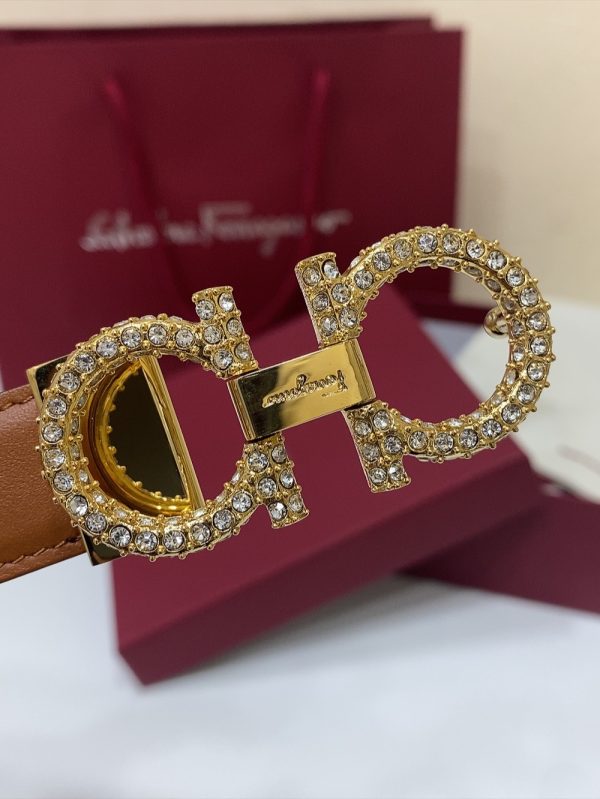 Ferragamo # cổ điển Gancio thắt lưng phụ nữ mịn da con bê