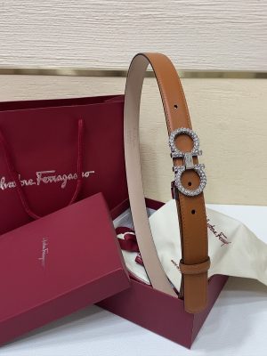 Ferragamo # cổ điển Gancio thắt lưng phụ nữ mịn da con bê