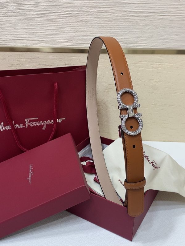 Ferragamo # cổ điển Gancio thắt lưng phụ nữ mịn da con bê