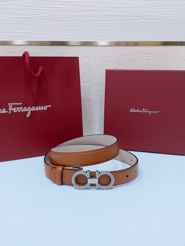 Ferragamo # cổ điển Gancio thắt lưng phụ nữ mịn da con bê