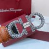 Ferragamo # cổ điển Gancio thắt lưng phụ nữ mịn da con bê