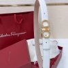 Ferragamo # cổ điển Gancio thắt lưng phụ nữ mịn da con bê