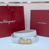 Ferragamo # cổ điển Gancio thắt lưng phụ nữ mịn da con bê