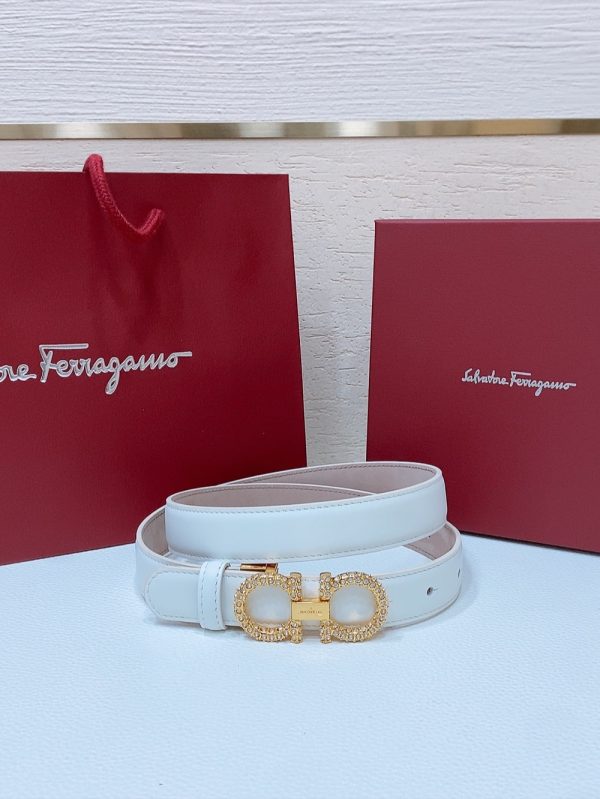 Ferragamo # cổ điển Gancio thắt lưng phụ nữ mịn da con bê