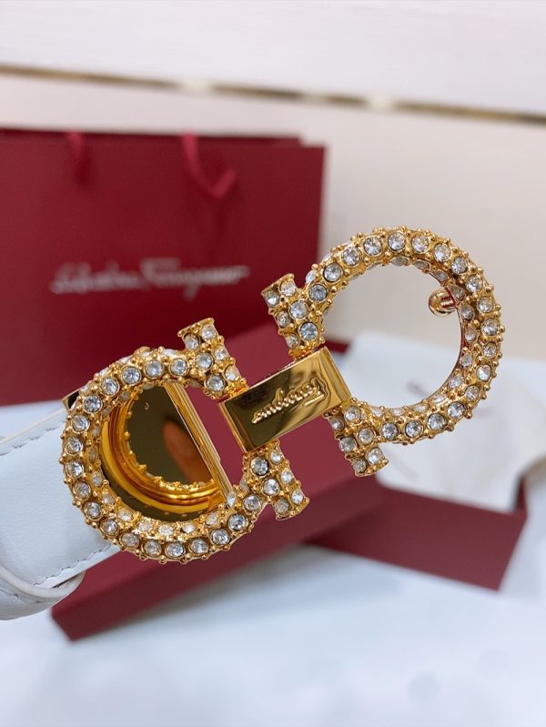Ferragamo # cổ điển Gancio thắt lưng phụ nữ mịn da con bê