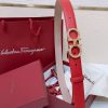 Ferragamo # cổ điển Gancio thắt lưng phụ nữ mịn da con bê
