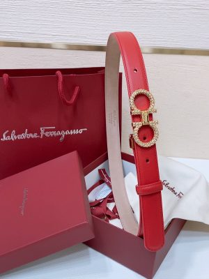 Ferragamo # cổ điển Gancio thắt lưng phụ nữ mịn da con bê