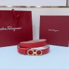 Ferragamo # cổ điển Gancio thắt lưng phụ nữ mịn da con bê