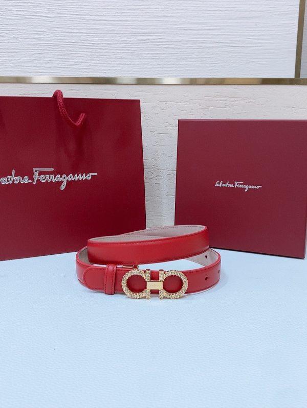 Ferragamo # cổ điển Gancio thắt lưng phụ nữ mịn da con bê