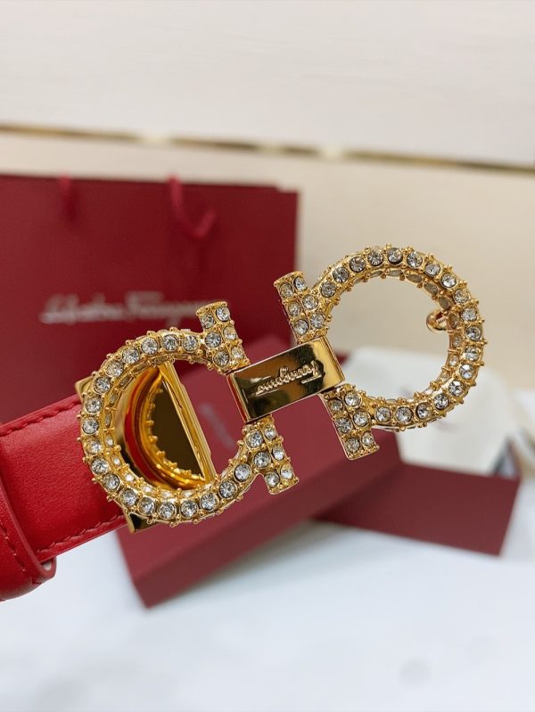 Ferragamo # cổ điển Gancio thắt lưng phụ nữ mịn da con bê