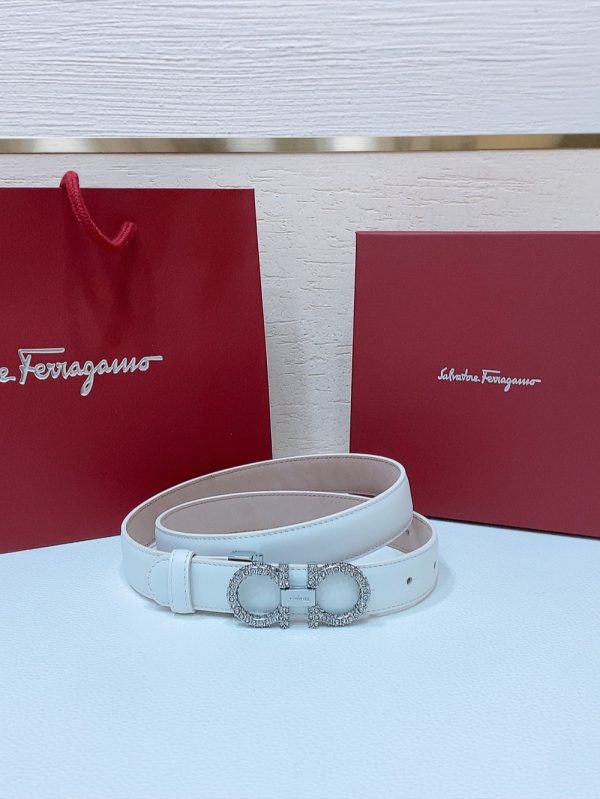 Ferragamo # cổ điển Gancio thắt lưng phụ nữ mịn da con bê