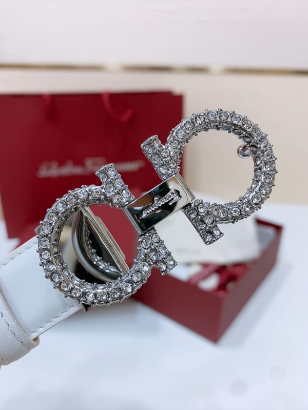 Ferragamo # cổ điển Gancio thắt lưng phụ nữ mịn da con bê