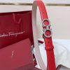 Ferragamo # cổ điển Gancio thắt lưng phụ nữ mịn da con bê