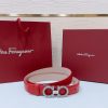 Ferragamo # cổ điển Gancio thắt lưng phụ nữ mịn da con bê