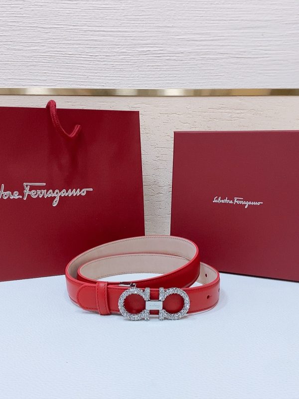 Ferragamo # cổ điển Gancio thắt lưng phụ nữ mịn da con bê