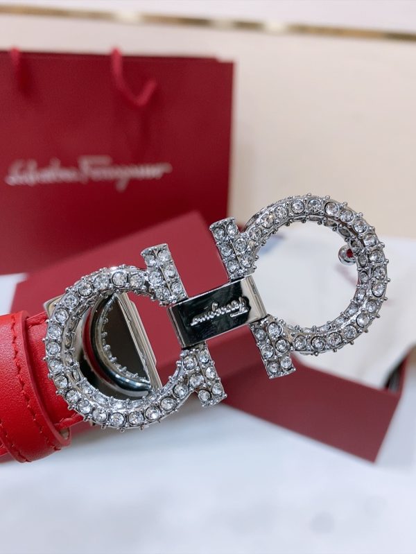 Ferragamo # cổ điển Gancio thắt lưng phụ nữ mịn da con bê