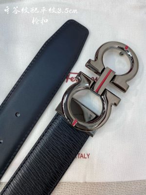 Ferragamo chiều rộng 3.5cm thiết kế cao cấp dây đai đàn ông nhập khẩu da bò hai mặt