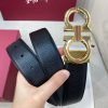 Ferragamo chiều rộng 3.5cm thiết kế cao cấp dây đai đàn ông nhập khẩu da bò hai mặt