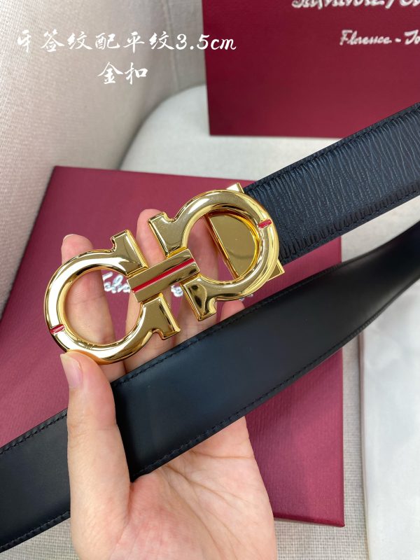 Ferragamo chiều rộng 3.5cm thiết kế cao cấp dây đai đàn ông nhập khẩu da bò hai mặt