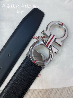 Ferragamo chiều rộng 3.5cm thiết kế cao cấp dây đai đàn ông nhập khẩu da bò hai mặt