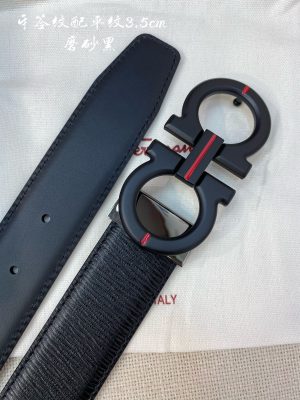 Ferragamo chiều rộng 3.5cm thiết kế cao cấp dây đai đàn ông nhập khẩu da bò hai mặt