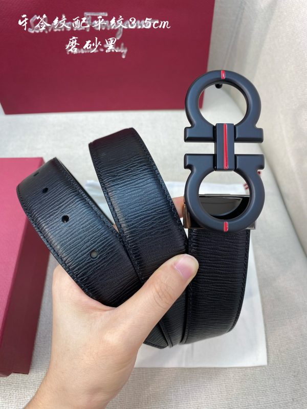 Ferragamo chiều rộng 3.5cm thiết kế cao cấp dây đai đàn ông nhập khẩu da bò hai mặt