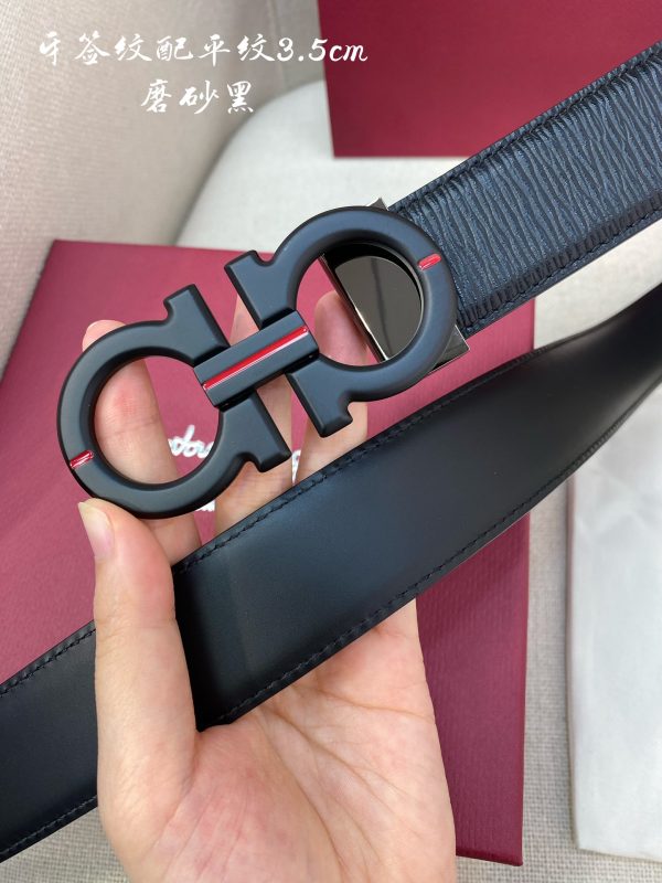 Ferragamo chiều rộng 3.5cm thiết kế cao cấp dây đai đàn ông nhập khẩu da bò hai mặt