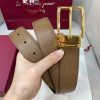 Ferragamo chiều rộng 3.5cm thiết kế cao cấp dây đai đàn ông nhập khẩu da bò hai mặt