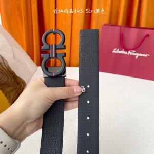Ferragamo chiều rộng 3.5cm thiết kế cao cấp dây đai đàn ông nhập khẩu da bò hai mặt
